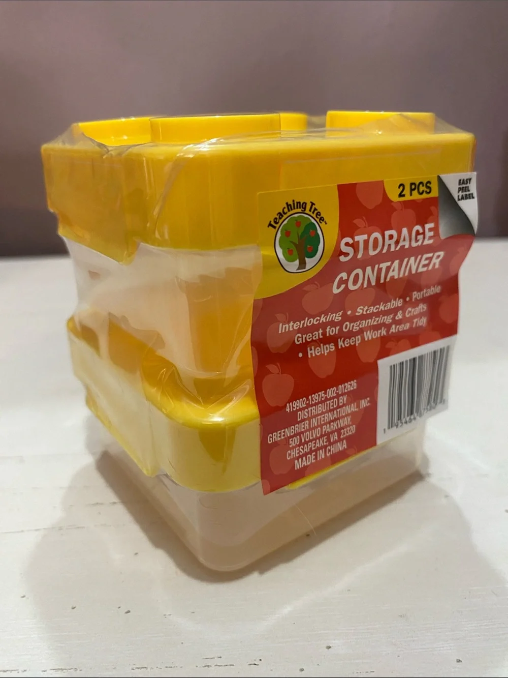 Lego Inspired Stackable Plastic Storage Containers Set-Blue, Red, Green, Yellow